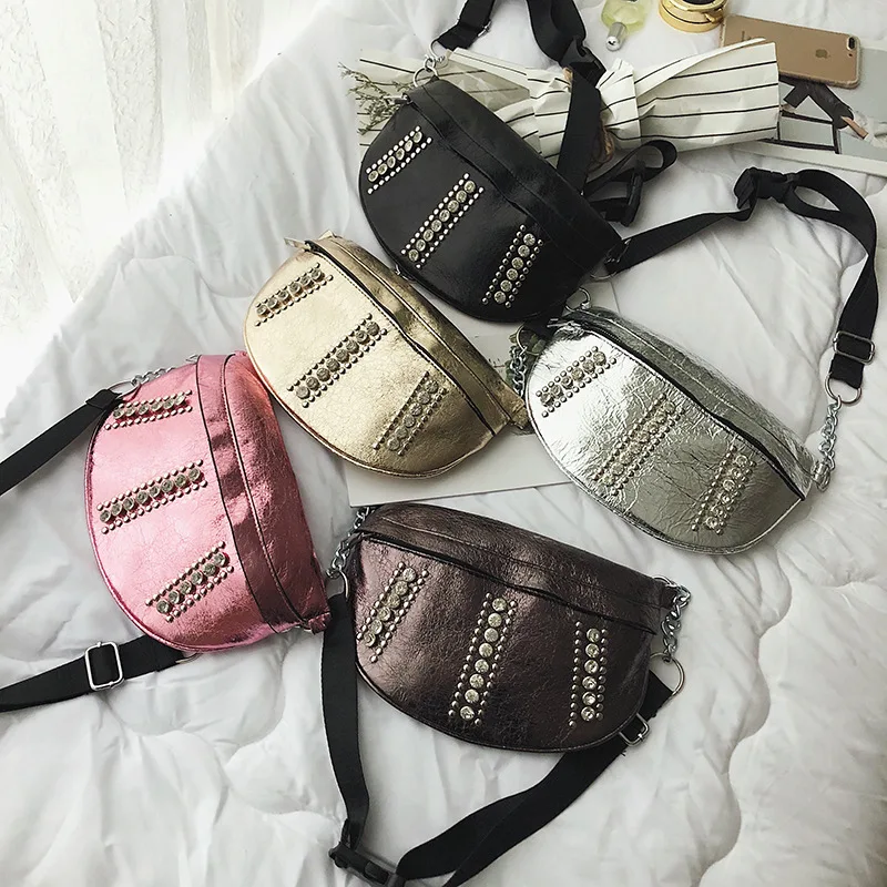 INS Textured Online Celebrity Black Bag Women's 2019 New Style Fashion Korean-style Versatile Shoulder Bag Rivet Chest Bag Walle
INS Textured Online Celebrity Black Bag Women's 2019 New Style Fashion Korean-style Versatile Shoulder Bag Rivet Chest Bag Walle