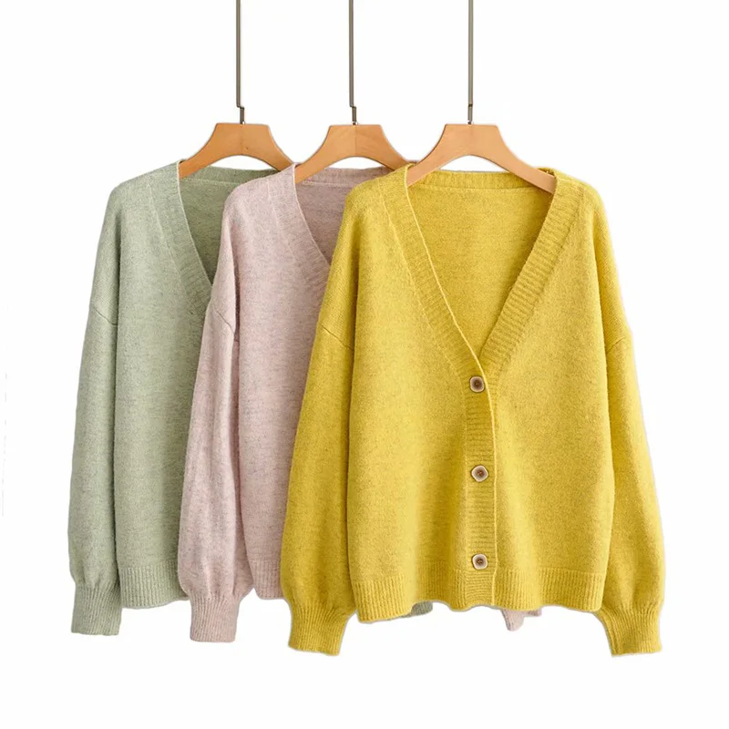 Solid Cardigans Autumn Women's Full Puff Sleeve Knitted V-Neck Sweater Casual Slim Long Sleeve Coat Cardigan Outwear
Solid Cardigans Autumn Women's Full Puff Sleeve Knitted V-Neck Sweater Casual Slim Long Sleeve Coat Cardigan Outwear