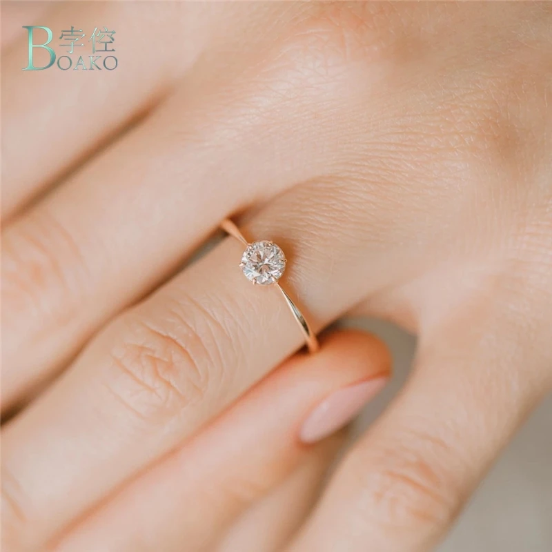 BOAKO Delicate CZ Crystal Rings for Women Girls Zircon Engagement Wedding Ring Gold/Silver Dainty Thin Finger Ring Jewelry B40
BOAKO Delicate CZ Crystal Rings for Women Girls Zircon Engagement Wedding Ring Gold/Silver Dainty Thin Finger Ring Jewelry B40