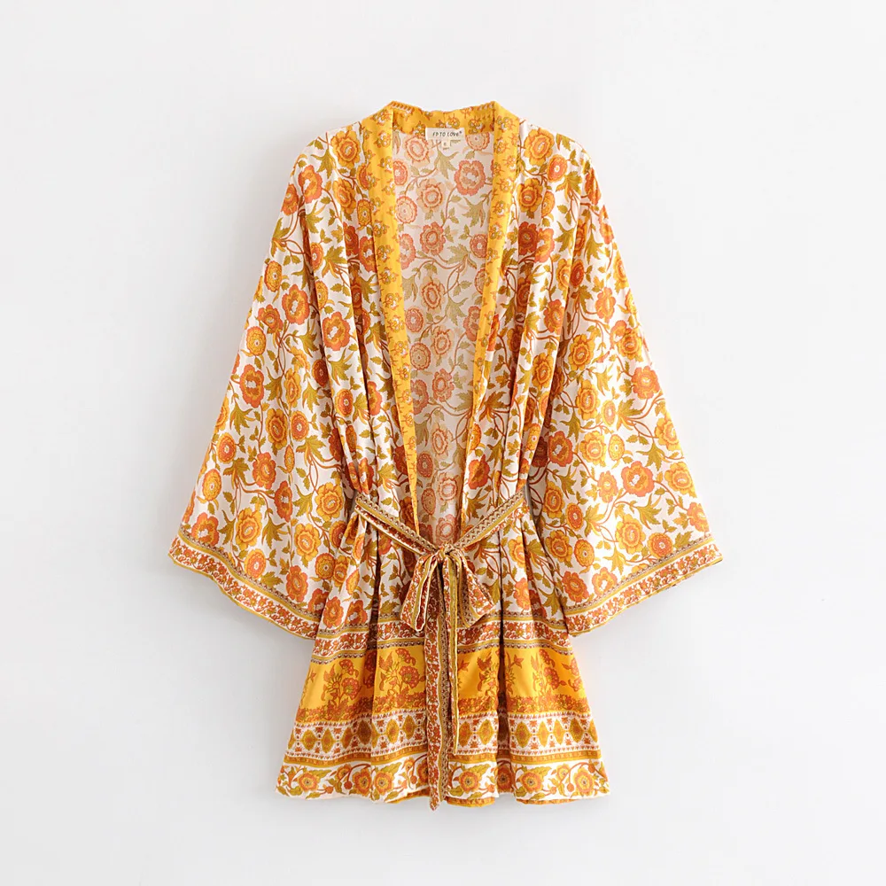 2019 Western Style Spring And Summer WOMEN'S Dress New Style Holiday Series Orange Floral Kimono Jacket
2019 Western Style Spring And Summer WOMEN'S Dress New Style Holiday Series Orange Floral Kimono Jacket