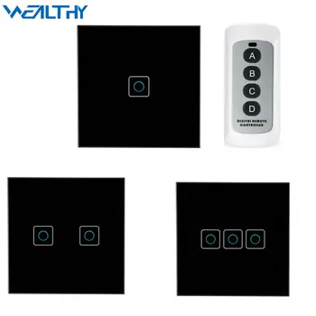 EU Standard RF433 Light Switch 1/2/3/Gang Glass Panel White/Black/Gold Wall Light Lamp LED Bulb Remote Control Switches
EU Standard RF433 Light Switch 1/2/3/Gang Glass Panel White/Black/Gold Wall Light Lamp LED Bulb Remote Control Switches
