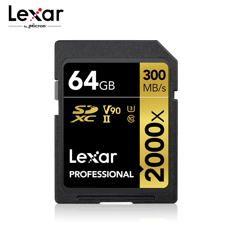 

Lexar Professional SD card 2000x 300Mb/s High Speed SDHC SDXC 32GB 64GB 128GB UHS-II U3 Memory Card For 4K Full HD Video Camera