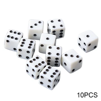 Set of 10 Six Sided Square Opaque 12mm D6 Dice - White Dice Dices Six Sided Standard Die Game Accessories White With Black Pips 
Set of 10 Six Sided Square Opaque 12mm D6 Dice - White Dice Dices Six Sided Standard Die Game Accessories White With Black Pips