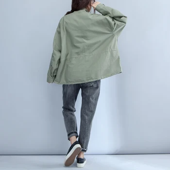 Rivet New Female Jacket Patch Design Batwing Long Sleeve Windbreaker Coat Autumn Casual Clothes Big Sizes Woman Dust coat CY32
Rivet New Female Jacket Patch Design Batwing Long Sleeve Windbreaker Coat Autumn Casual Clothes Big Sizes Woman Dust coat CY32