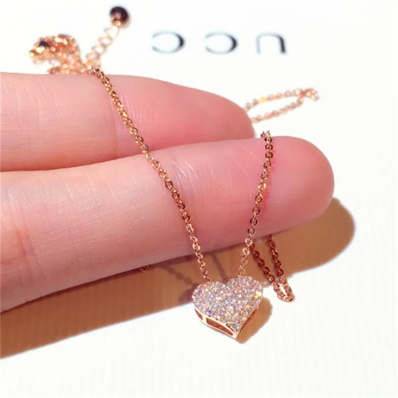 Real Pure 925 Sterling Silver Women Girl Gift Necklace Jewelry Korean Stylish Brilliant CZ Diamond Heart Pendant Clavicle Collar
Real Pure 925 Sterling Silver Women Girl Gift Necklace Jewelry Korean Stylish Brilliant CZ Diamond Heart Pendant Clavicle Collar