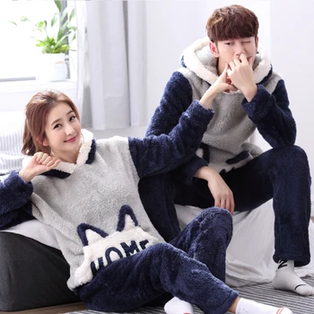 Coral couple pyjamas men and women autumn/winter long sleeve less plush home suit thickened
Coral couple pyjamas men and women autumn/winter long sleeve less plush home suit thickened