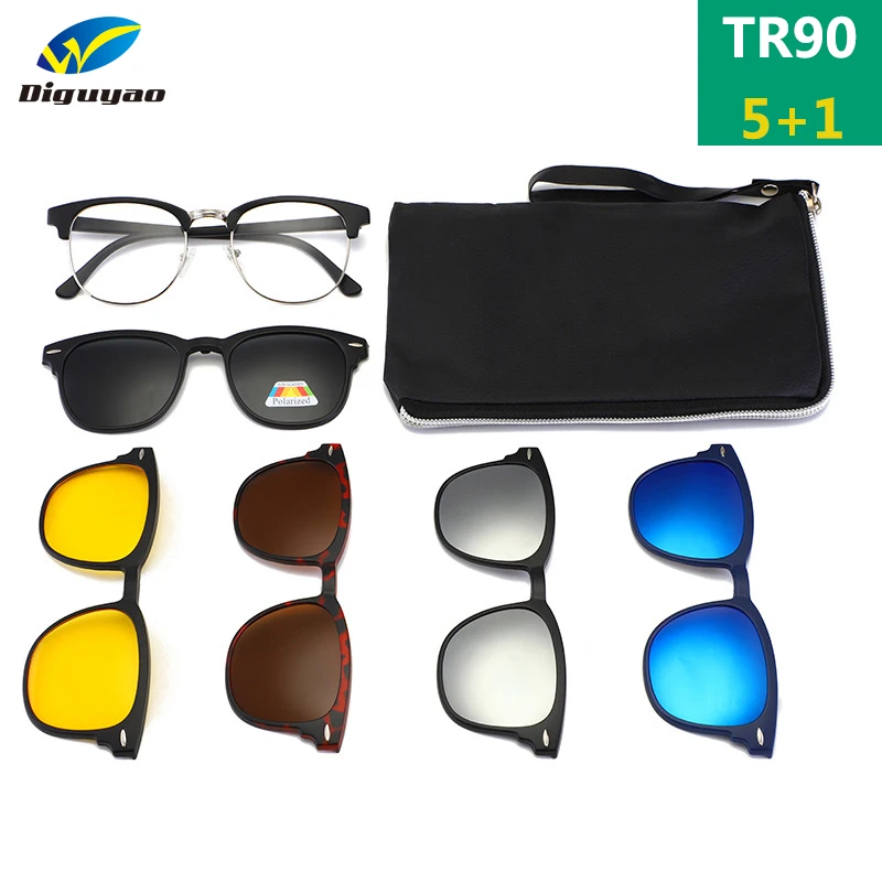 TR90 Clip On Sunglasses men Magnetic clip Sunglasses women Magnet Clip Optical Prescription Myopia glasses Frame with 5 lens
TR90 Clip On Sunglasses men Magnetic clip Sunglasses women Magnet Clip Optical Prescription Myopia glasses Frame with 5 lens