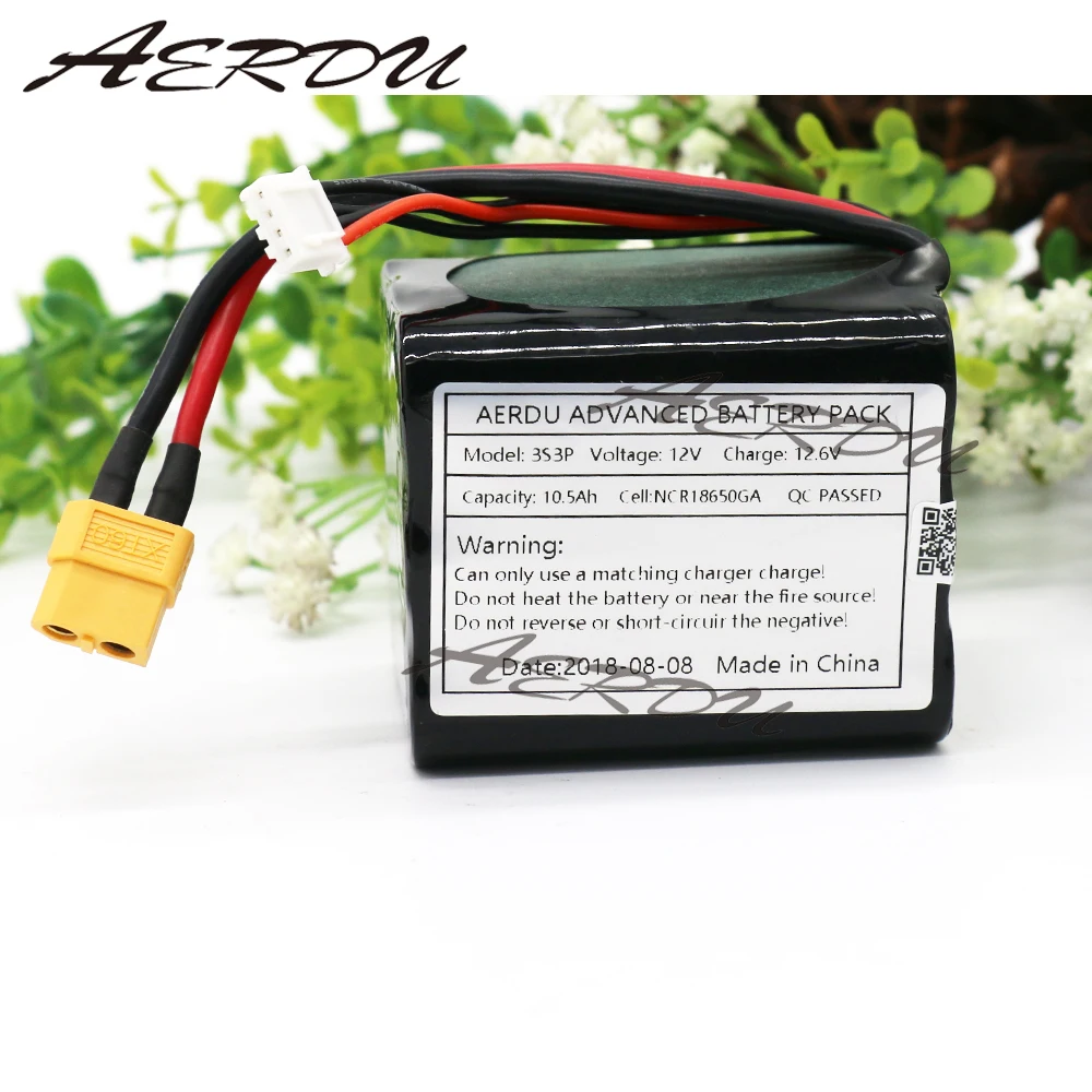 AERDU 3S3P 10.5Ah 11.1V 12.6V UAV Rechargeable lithium ion battery pack For NCR18650GA 10.8V Balance RC toy JST-XH XT60 20A
AERDU 3S3P 10.5Ah 11.1V 12.6V UAV Rechargeable lithium ion battery pack For NCR18650GA 10.8V Balance RC toy JST-XH XT60 20A