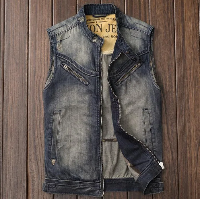 Light Blue Mens Collarless Motorcycle Classical Ripped Washed Slim Fit Moto Biker Denim Vest For Men Size S-2XL
Light Blue Mens Collarless Motorcycle Classical Ripped Washed Slim Fit Moto Biker Denim Vest For Men Size S-2XL