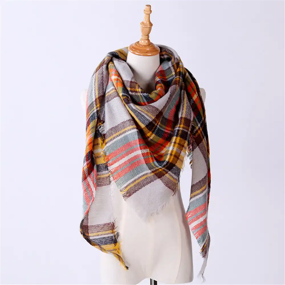 women shawl cashmere autumn plaid lattice wool scarves scarf