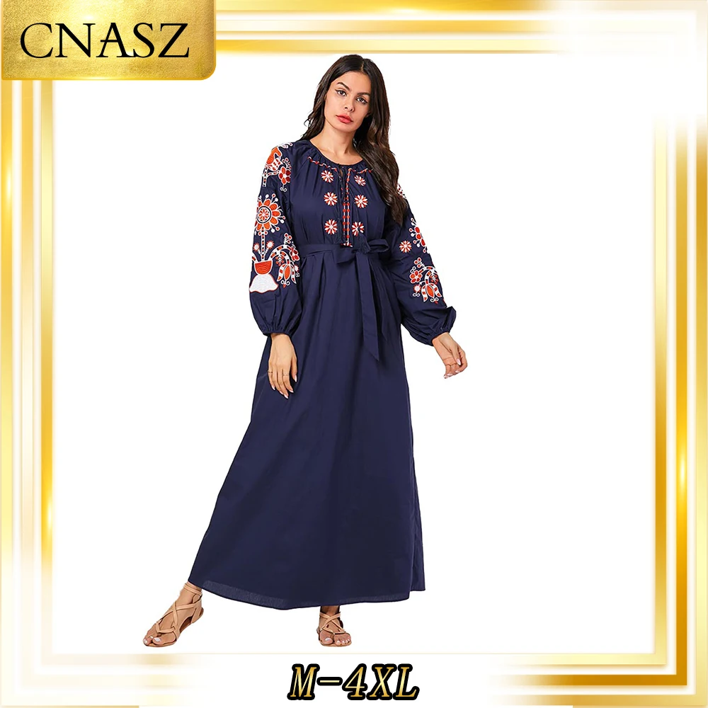 Muslim Dresses Large Size Comfortable Moroccan Kaftan Arabian Blue Embroidered Puff Sleeve Abaya Femme Dress
Muslim Dresses Large Size Comfortable Moroccan Kaftan Arabian Blue Embroidered Puff Sleeve Abaya Femme Dress