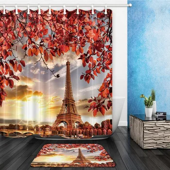 2Pcs/Set Eiffel Tower Pattern Landscape Architecture Shower Curtain Set Waterproof +Non-slip Mat Rug Toilet Bathroom Home Decor
2Pcs/Set Eiffel Tower Pattern Landscape Architecture Shower Curtain Set Waterproof +Non-slip Mat Rug Toilet Bathroom Home Decor