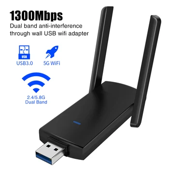 1300Mbps Network Card WIFI Dual Band Stable Signal 2.4Ghz 5.8Ghz Home USB 3.0 Transmission High Speed With Antennas Accessories
1300Mbps Network Card WIFI Dual Band Stable Signal 2.4Ghz 5.8Ghz Home USB 3.0 Transmission High Speed With Antennas Accessories