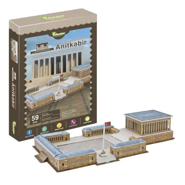 Anitkabir Famous Turkey Tomb Architect Learning 3D Paper DIY Jigsaw Puzzle Model Educational Toy Kits Children Boy Gift | Игрушки и