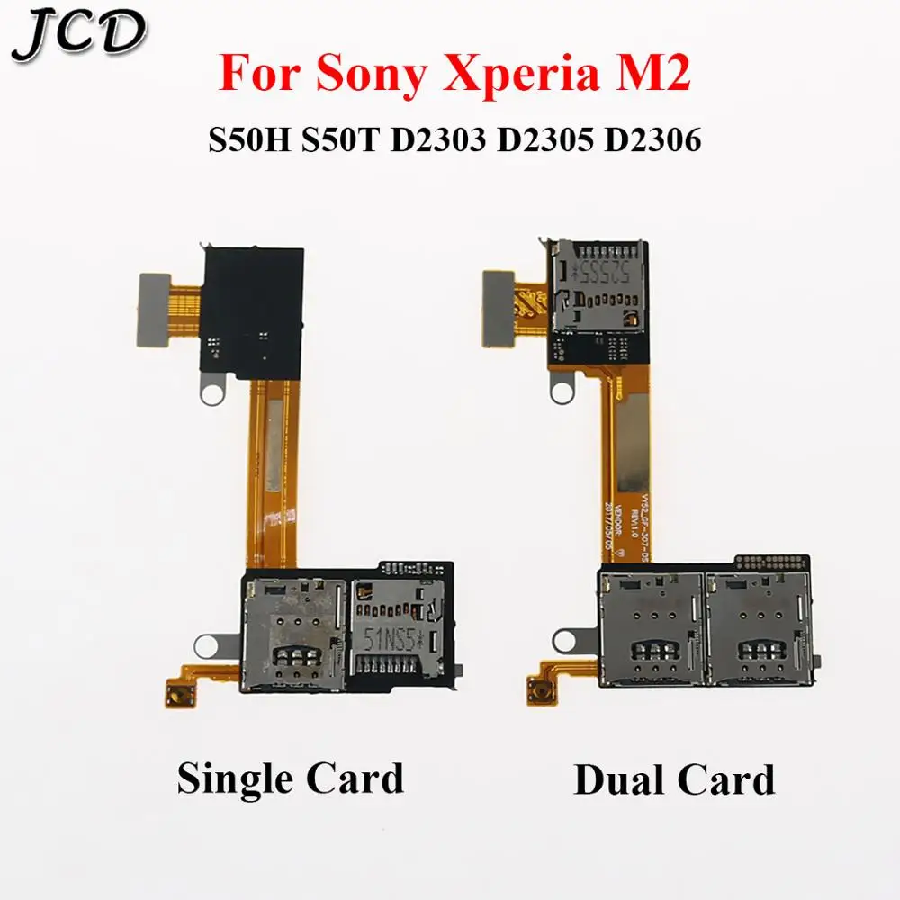 JCD держатель слота для SIM-карты + слот TF-карты гибкий кабель Sony Xperia M2 Aqua S50H S50T D2302 D2303