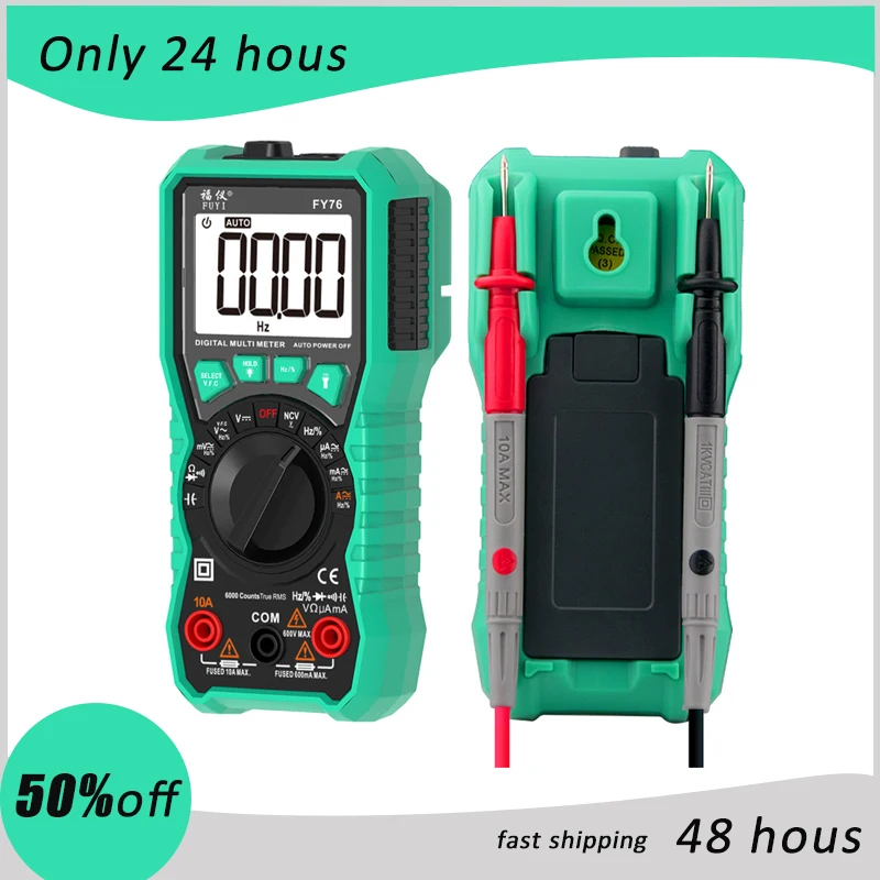 True-RMS NCV Digital Multimeter 6000 counts Backlight Auto Ranging AC/DC Voltage Meter Ohm Transistor Tester Multi Meter
True-RMS NCV Digital Multimeter 6000 counts Backlight Auto Ranging AC/DC Voltage Meter Ohm Transistor Tester Multi Meter