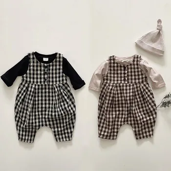 2020 Autumn Newborn Baby Girl Boy Clothes Baby Romper Sleeveless Plaid Jumpsuit Overalls With Solid Shirts 2pcs Casual Outfits
2020 Autumn Newborn Baby Girl Boy Clothes Baby Romper Sleeveless Plaid Jumpsuit Overalls With Solid Shirts 2pcs Casual Outfits