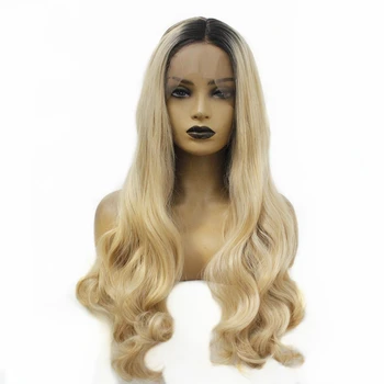 Ombre Blonde Glueless Synthetic Lace Front Wigs Two Tone Color Long Body Wave Heat Resistant Fiber Hair for Women 24inch
Ombre Blonde Glueless Synthetic Lace Front Wigs Two Tone Color Long Body Wave Heat Resistant Fiber Hair for Women 24inch