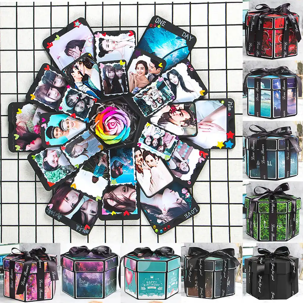 party love explosion gift box birthday scrapbook diy photo album