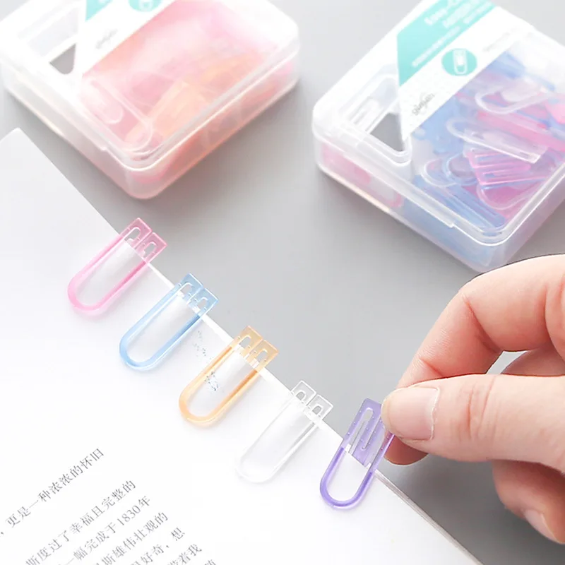 60pcs/box Colored Plastic Paper Clips Decorative paperclip bookmarker for book Stationery office supplies desk accessories
60pcs/box Colored Plastic Paper Clips Decorative paperclip bookmarker for book Stationery office supplies desk accessories