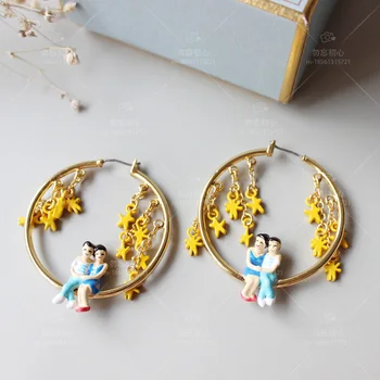 2020 Promotion Earings Aros Aretes Manual Enamel Glaze Series Infatuated Lovers Under The Stars Cuddle Hug Earrings Ear Ring
2020 Promotion Earings Aros Aretes Manual Enamel Glaze Series Infatuated Lovers Under The Stars Cuddle Hug Earrings Ear Ring
