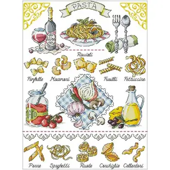Pasta red wine patterns Counted Cross Stitch 11CT 14CT 18CT DIY Cross Stitch Kits Embroidery Needlework Sets home decor
Pasta red wine patterns Counted Cross Stitch 11CT 14CT 18CT DIY Cross Stitch Kits Embroidery Needlework Sets home decor