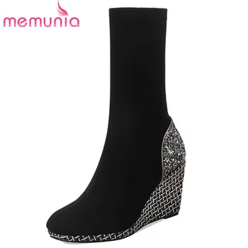MEMUNIA 2020 new fashion wedges party shoes women ankle boots round toe Sequins autumn winter stretch boots ladies
MEMUNIA 2020 new fashion wedges party shoes women ankle boots round toe Sequins autumn winter stretch boots ladies