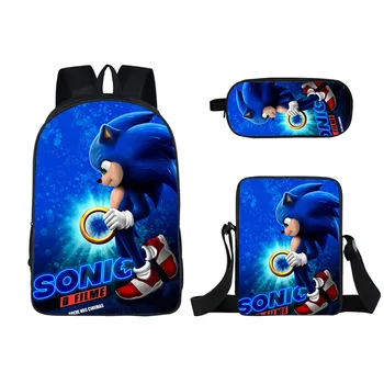 New 3 Pcs/Set Sonic the Hedgehog School Backpack Children Boys Bookbags Cartoon Primary Students Shoulder Backpack Mochila Gift
New 3 Pcs/Set Sonic the Hedgehog School Backpack Children Boys Bookbags Cartoon Primary Students Shoulder Backpack Mochila Gift