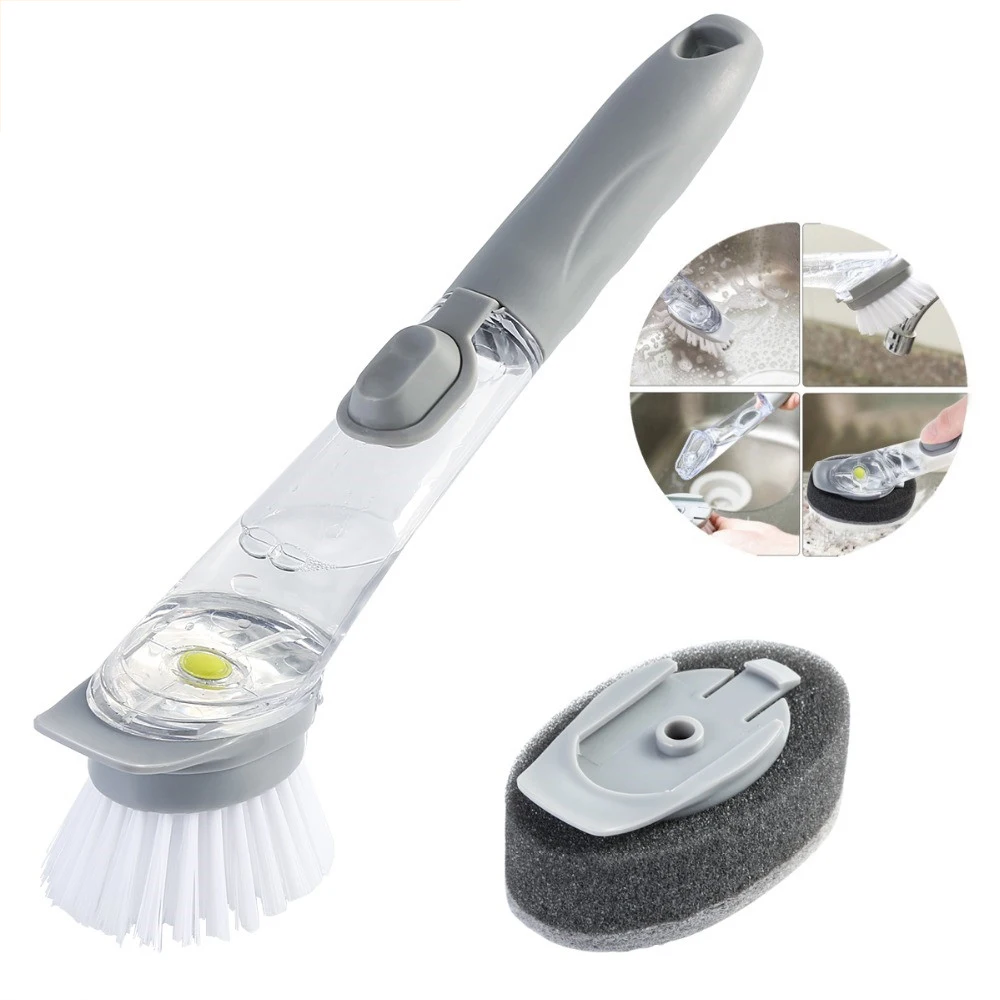 Kitchen Cleaning Brush Scrubber Dish Bowl Washing Sponge With Refill Liquid Soap Dispenser Kitchen Pot Cleaner Tool
Kitchen Cleaning Brush Scrubber Dish Bowl Washing Sponge With Refill Liquid Soap Dispenser Kitchen Pot Cleaner Tool