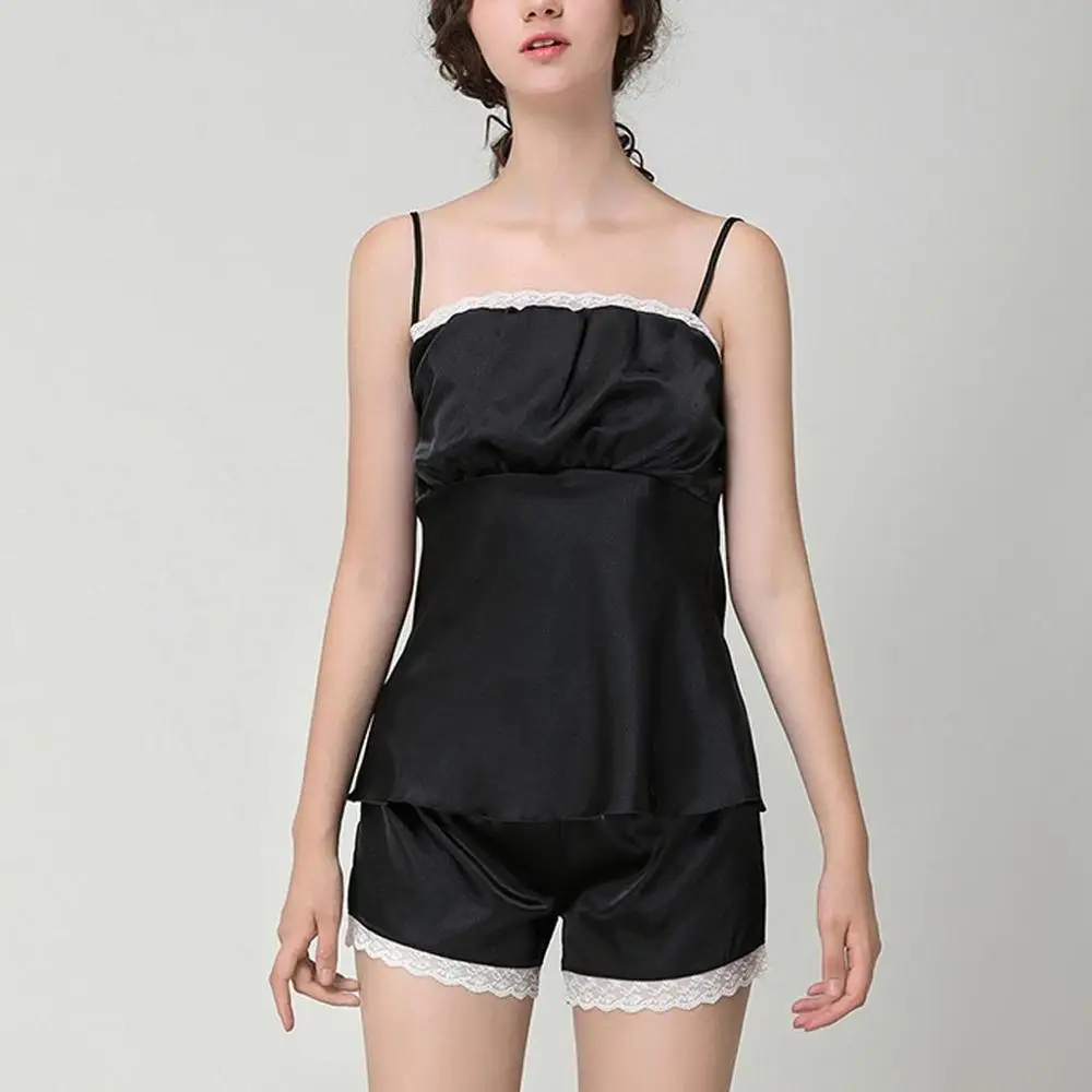 Fashion Womens Sleepwear Set Solid Sleeveless Lace Nightgown Shorts Sexy Pajamas Set New Arrival Hot Sale Pigiami Donne Estivo Y
Fashion Womens Sleepwear Set Solid Sleeveless Lace Nightgown Shorts Sexy Pajamas Set New Arrival Hot Sale Pigiami Donne Estivo Y