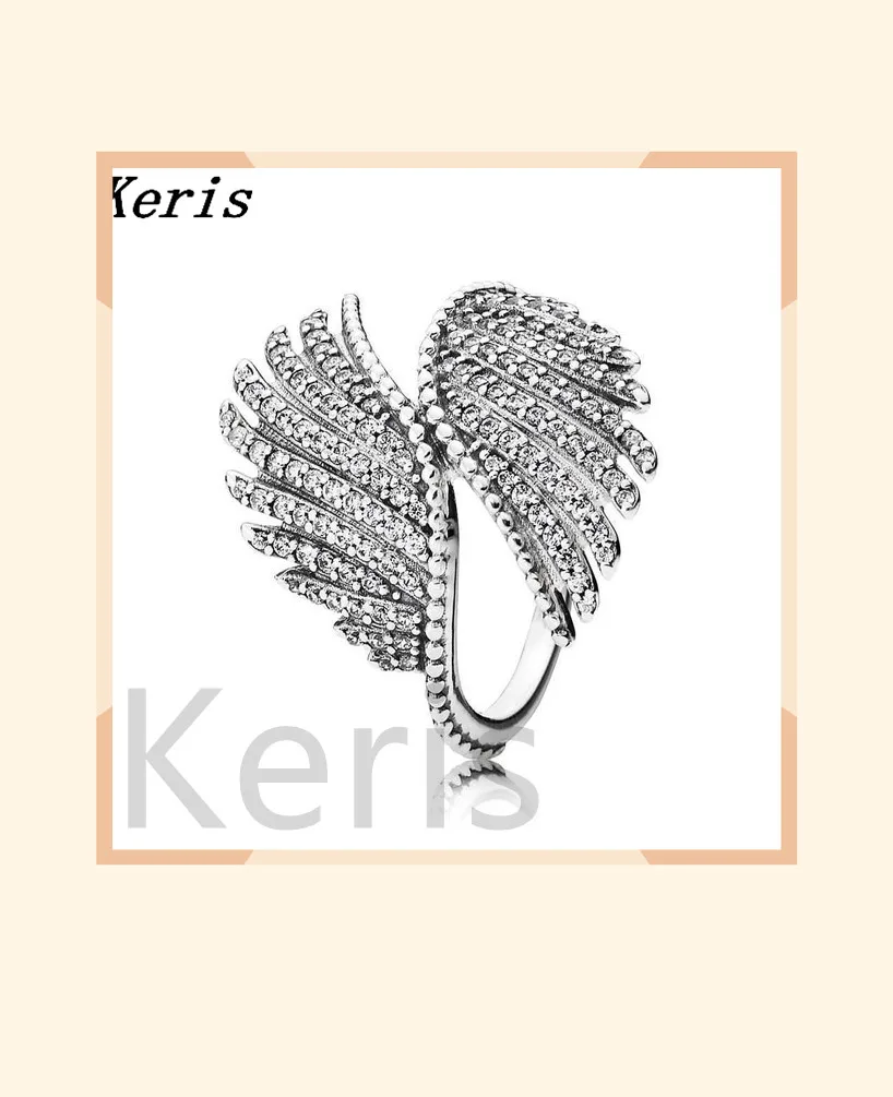 100% 925 sterling silver 1:1 original majestic feather ring 190960cz female lovely gift jewellery 100% 925 sterling silver 1:1 original majestic feather ring 190960cz female lovely gift jewellery