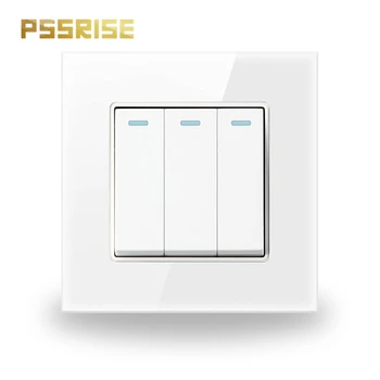G11 PSSRISE 3 Gang 2 Way Wall Switch Push-button Switch Light Switch Luxury Crystal Tempered Glass Panel Fluorescent 16A AC250V
G11 PSSRISE 3 Gang 2 Way Wall Switch Push-button Switch Light Switch Luxury Crystal Tempered Glass Panel Fluorescent 16A AC250V