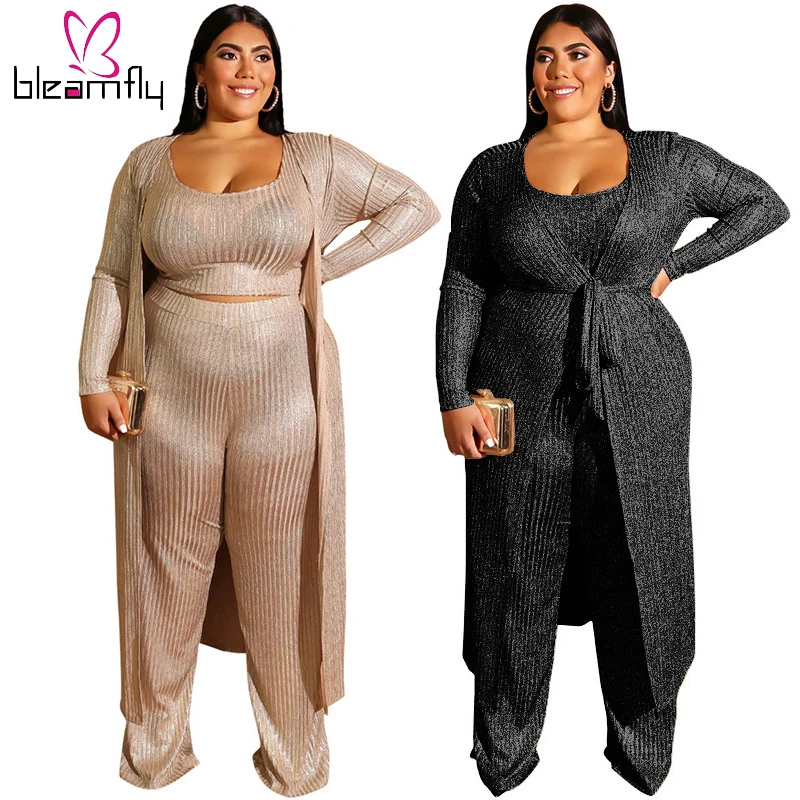 Plus Size Sexy 3 Piece Set Women Crop Tops & Loose Wide Leg Pants &Long Cardigan Autumn Winter Women Sequined Tracksuits 4xl 5xl
Plus Size Sexy 3 Piece Set Women Crop Tops & Loose Wide Leg Pants &Long Cardigan Autumn Winter Women Sequined Tracksuits 4xl 5xl