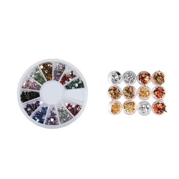2 Sets Nail Art Sets: 1 Set 3000Pcs 2Mm 12 Color Heart Shape Rhinestones Glitter Tips Decoration & 1 Set 12 Pcs Foil Paper for U 
2 Sets Nail Art Sets: 1 Set 3000Pcs 2Mm 12 Color Heart Shape Rhinestones Glitter Tips Decoration & 1 Set 12 Pcs Foil Paper for U
