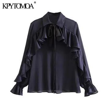 Vintage Elegant Office Wear Ruffles Blouses Women 2020 Fashion Lapel Collar Long Sleeve Female Shirts Blusas Mujer Chic Tops 
Vintage Elegant Office Wear Ruffles Blouses Women 2020 Fashion Lapel Collar Long Sleeve Female Shirts Blusas Mujer Chic Tops