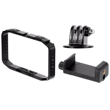 Handheld Camera Cage for OSMO Action/YI/EKEN for Gopro 7 6 Smartphone Stand Holder Video Vlog Grip Stabilizer Rig Bracket
