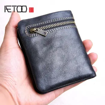 AETOO Mini purse men and women handmade leather ultra-thin soft leather wallet first layer leather wallet short zipper buckle 
AETOO Mini purse men and women handmade leather ultra-thin soft leather wallet first layer leather wallet short zipper buckle