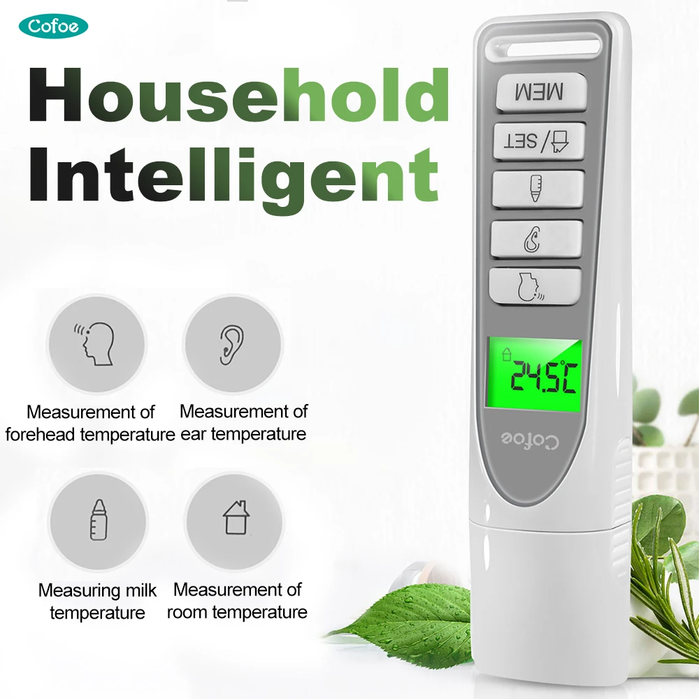 Cofoe 2 in 1 Thermometer Multifunction body thermometer baby Fever infrared Non-contact LCD Digital Ear forehead thermometers
Cofoe 2 in 1 Thermometer Multifunction body thermometer baby Fever infrared Non-contact LCD Digital Ear forehead thermometers