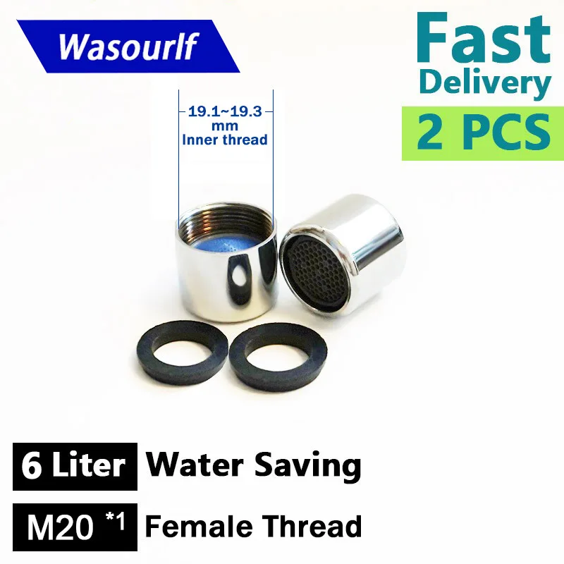 WASOURLF 2PCS M20 Inner Female Fine Thread 6L Water Saving Faucet Aerator Tap Spout Bubble Accessories Bathroon Basin Kitchen
WASOURLF 2PCS M20 Inner Female Fine Thread 6L Water Saving Faucet Aerator Tap Spout Bubble Accessories Bathroon Basin Kitchen