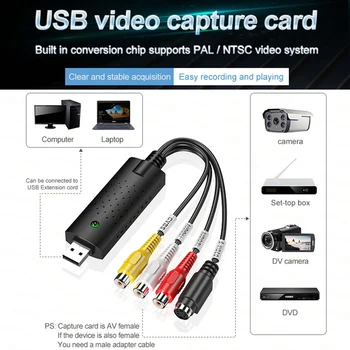 2020 Portable Easy To Cap USB2.0 Audio Video Capture Card Adapter VHS To DVD Video Capture Converter For Win7/8/10/XP/Vista/MAC
2020 Portable Easy To Cap USB2.0 Audio Video Capture Card Adapter VHS To DVD Video Capture Converter For Win7/8/10/XP/Vista/MAC