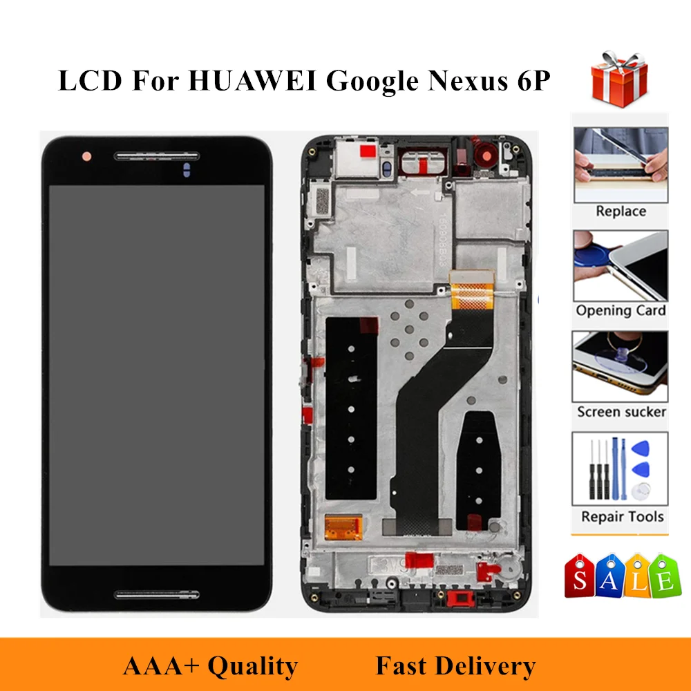 5.7" Original Black For Huawei Google Nexus 6P LCD Display Touch Screen Digitizer With Frame Assembly Replacement Nexus 6P LCD
5.7" Original Black For Huawei Google Nexus 6P LCD Display Touch Screen Digitizer With Frame Assembly Replacement Nexus 6P LCD