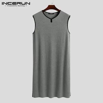 2020 Summer Men Leisure Sleepwear Robe Casual Sleeveless Loose Nightwear Bathrobe Fashion V Neck Homewear Comfy Nightclothes 5XL 
2020 Summer Men Leisure Sleepwear Robe Casual Sleeveless Loose Nightwear Bathrobe Fashion V Neck Homewear Comfy Nightclothes 5XL