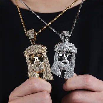 Hip Hop AAA CZ Zircon Stone Paved Bling Iced Out Big JESUS Piece Pendants Necklace for Men Rapper Jewelry Gold Color
Hip Hop AAA CZ Zircon Stone Paved Bling Iced Out Big JESUS Piece Pendants Necklace for Men Rapper Jewelry Gold Color