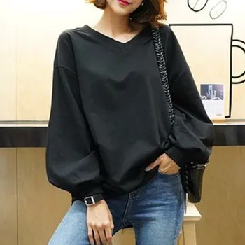 Plain Hoodies Women Autumn Long Sleeve Solid V Neck Pullover Sweatshirt Korean Elegant Office Causal Lady Tops Minimalist Black
Plain Hoodies Women Autumn Long Sleeve Solid V Neck Pullover Sweatshirt Korean Elegant Office Causal Lady Tops Minimalist Black
