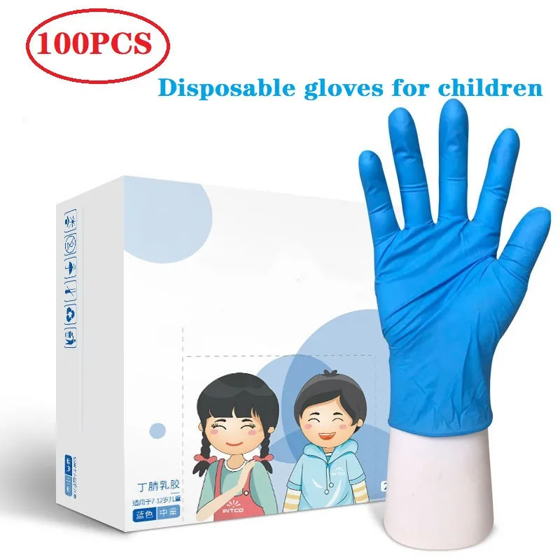 100/20pcs Disposable children gloves Nitrile Latex Glove for kids Thickened Schooling gloves Home Cleaning Rubber blue
100/20pcs Disposable children gloves Nitrile Latex Glove for kids Thickened Schooling gloves Home Cleaning Rubber blue