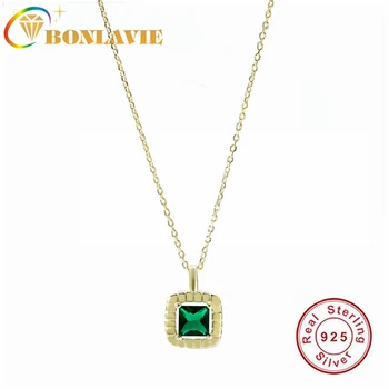 BONLAVIE S925 Sterling Silver Emerald Zircon Necklace Exquisite Lovely Design Square Clavicle Chain Female
BONLAVIE S925 Sterling Silver Emerald Zircon Necklace Exquisite Lovely Design Square Clavicle Chain Female