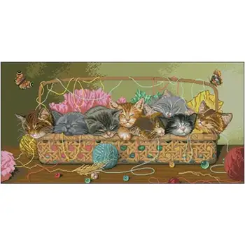 A basket of kittens patterns Counted Cross Stitch 11CT 14CT 18CT DIY Chinese Cross Stitch Kits Embroidery Needlework Sets
A basket of kittens patterns Counted Cross Stitch 11CT 14CT 18CT DIY Chinese Cross Stitch Kits Embroidery Needlework Sets
