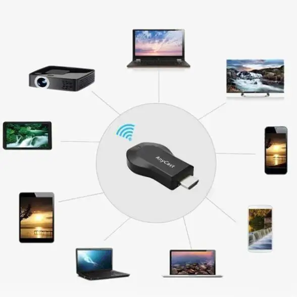 Anycast M2 Plus 1080P беспроводной WiFi Дисплей ТВ ключ приемник палка хром литой DLNA Miracast