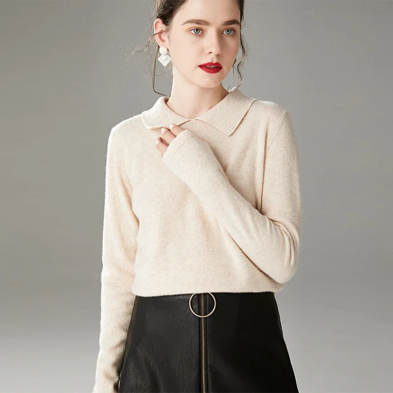 Simple by Age Peter Pan Collar Solid Color Woollen Sweater Women's Pullover 100% Australia Pure Wool Short Knit Low Waist Jersey 
Simple by Age Peter Pan Collar Solid Color Woollen Sweater Women's Pullover 100% Australia Pure Wool Short Knit Low Waist Jersey