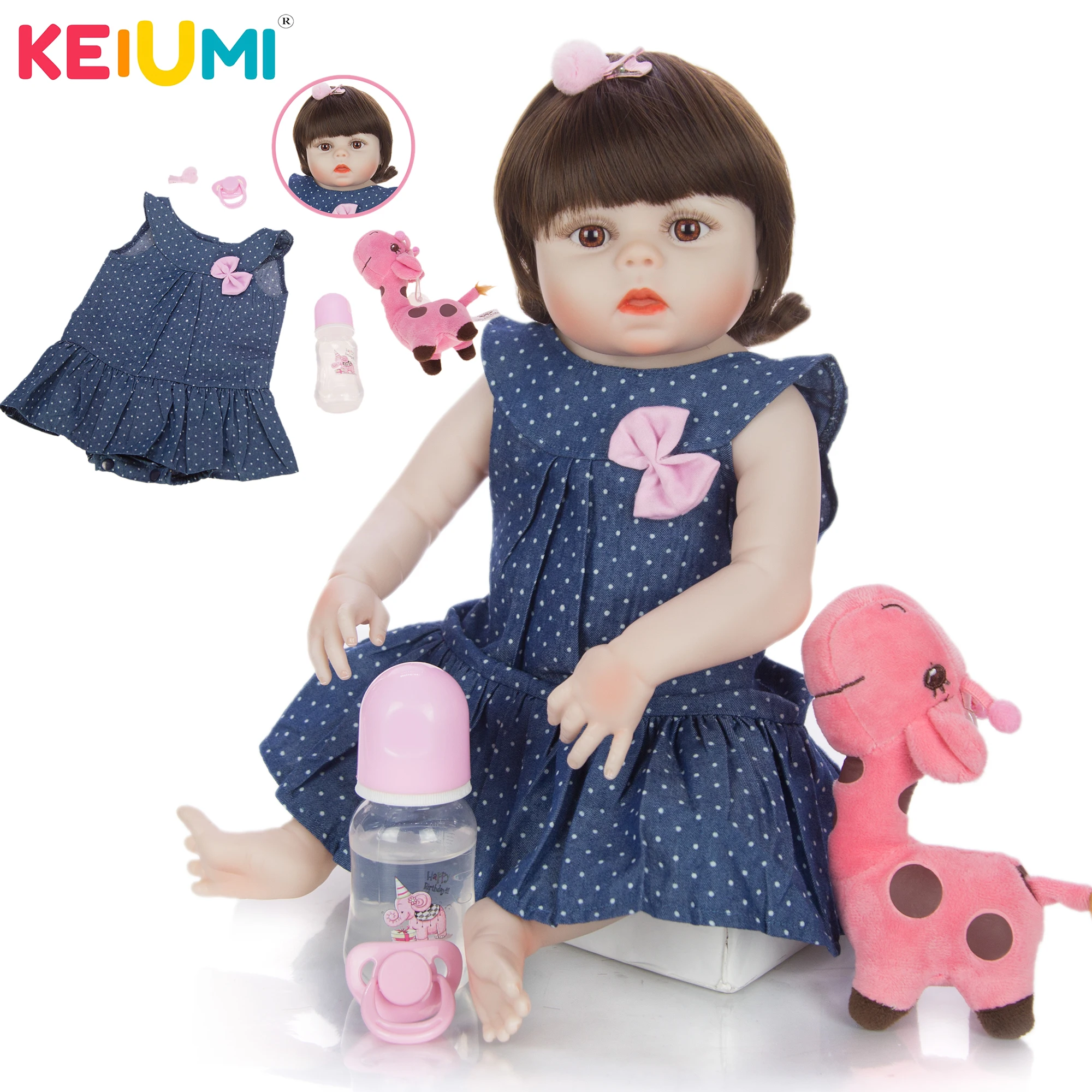Фото Новое поступление 19 дюймов возрожденная девочка Детская кукла игрушка цельный